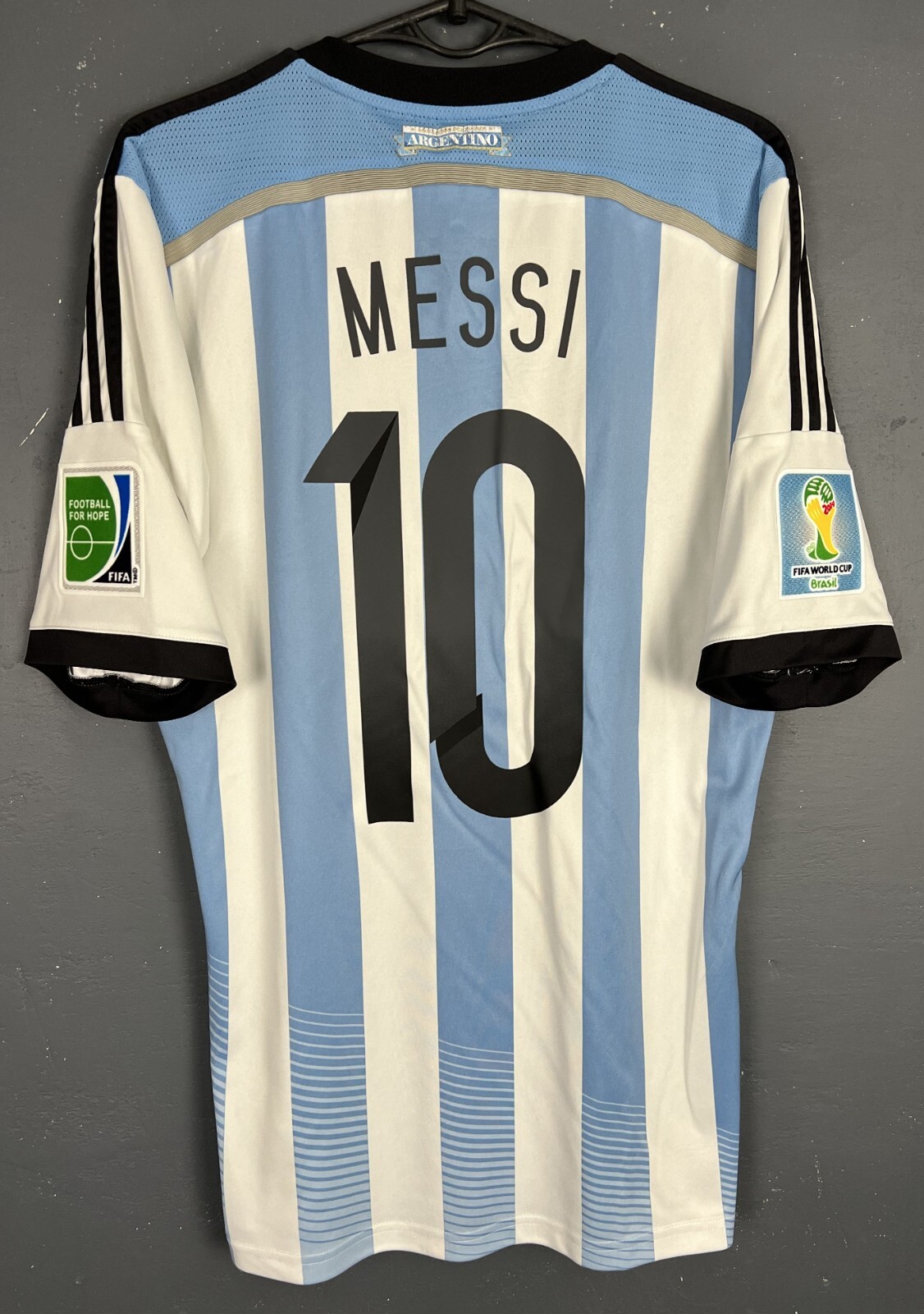MEN'S LEO MESSI ARGENTINA NATIONAL 2013/2014 SOCCER FOOTBALL SHIRT JERSEY SIZE M