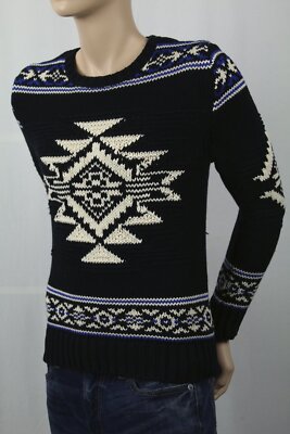 POLO Ralph Lauren Kids Black Cream Fair Isle Nordic Sweater NWT $135