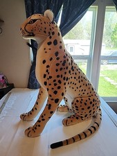Melissa and Doug REALISTIC Large Jumbo Plush Cheetah Sitting 34  Tall