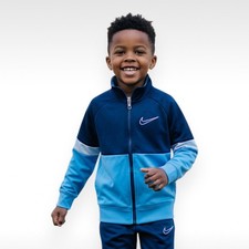 Nike Boys Colorblock Track Jacket Full Zip Blue - Colorblock Size M/6