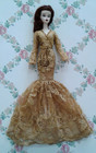 OOAK Gold Dress Silkstone Barbie Fashion Royalty Poppy Parker Integrity--no doll — photo 7