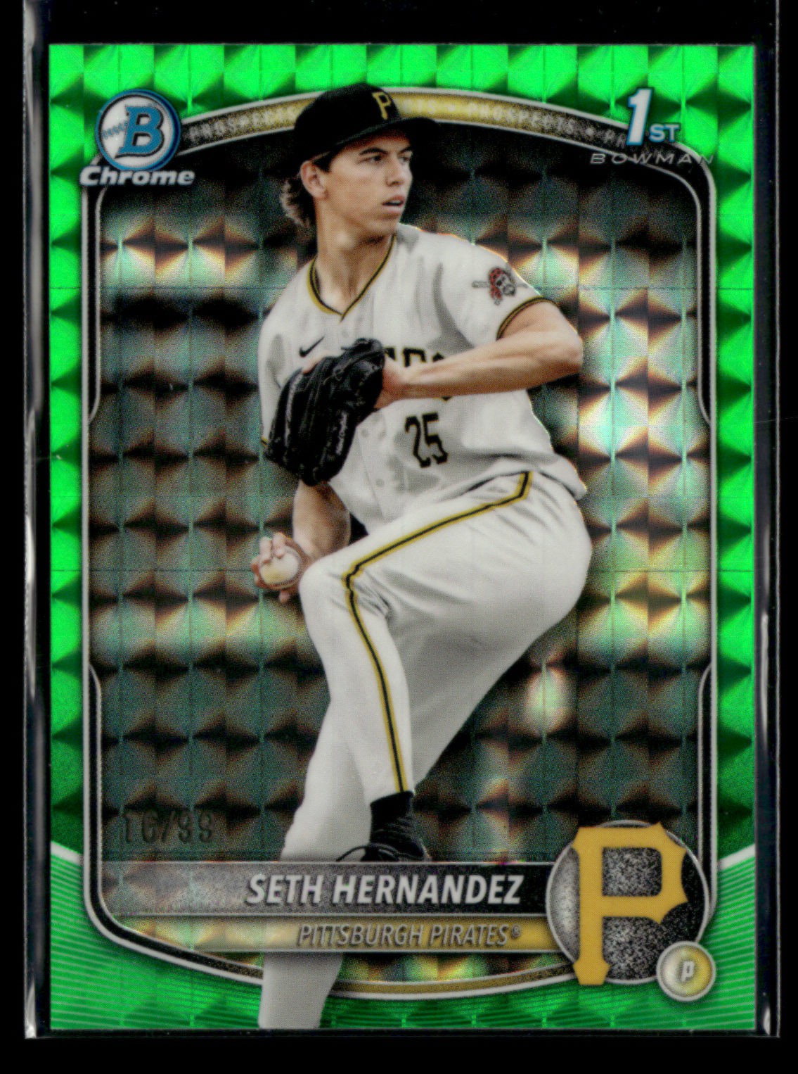 Seth Hernandez 2025 Bowman Draft 1st Chrome Green Geometric 16/99 [zjA98