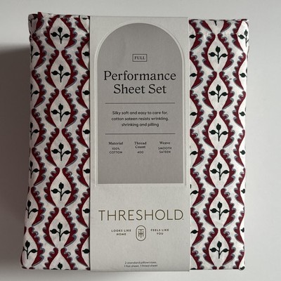 New Threshold FULL Size Performance 400 100% Cotton Sheet Set