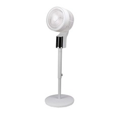 Pedestal Fan 10" White Adjustable Portable 3 Speed Oscillating Cooler (H)105cm