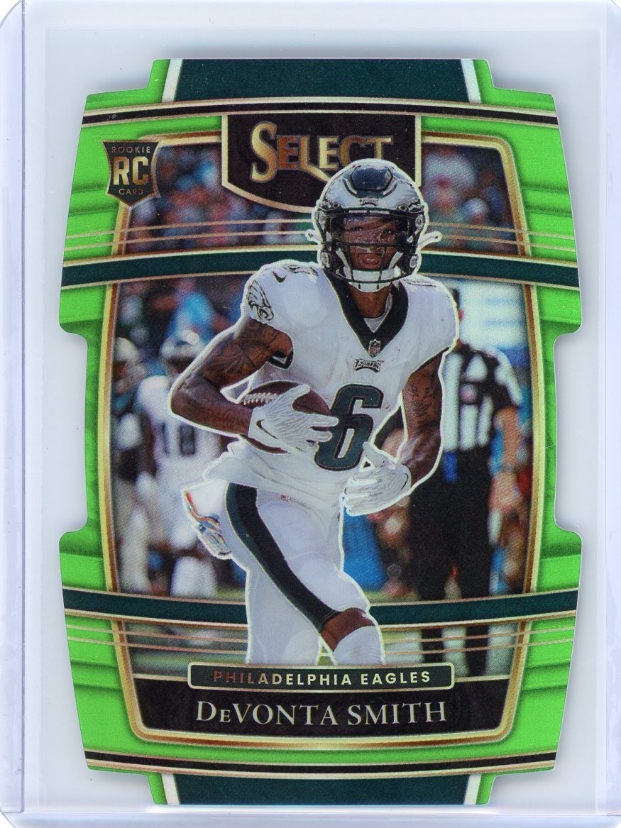 2021 Panini Select #49 Devonta Smith RC Concourse Green Die Cut 165/349