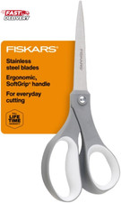 Fiskars All Purpose Scissors, High Performance Cutting, Stainless Steel Blades,