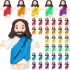 Barydat 100 Pack Mini Jesus Figurines Bulk Tiny Little Figures...