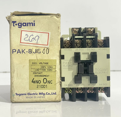 TOGAMI ELECTRIC PAK-8JS 40 AUXILIRY CONTACTOR 4NO VOLTAGE 110VAC FAST SHIPPING