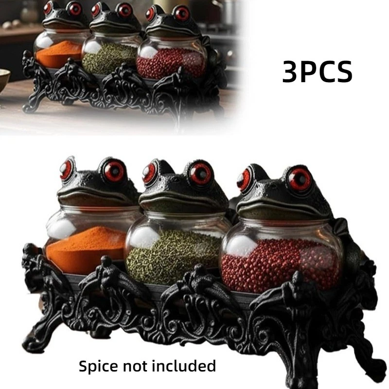 Cost-Effective Durable Maneuverable 3PCS Glass Spice Jars Kitchen Decor Jars Kit