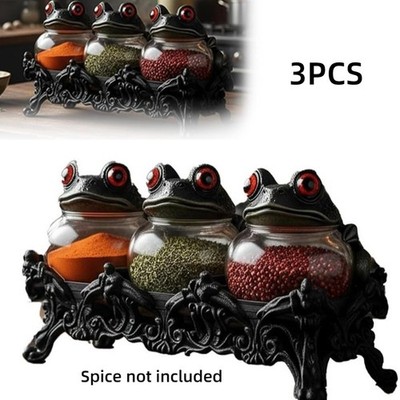 Cost-Effective Durable Maneuverable 3PCS Glass Spice Jars Kitchen Decor Jars Kit