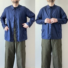 vintage French workwear blue faded cotton sanfor utility chore work jacket M