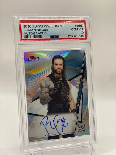 2020 Topps WWE Finest Roman Reigns Auto Autograph #A-BD PSA 10 Pop 16