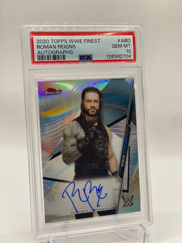2020 Topps WWE Finest Roman Reigns Auto Autograph #A-BD PSA 10 Pop 16