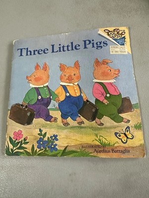  Three Little Pigs Book 1971 Aurelius Battaglia Pictureback Vintage Fairy Tale