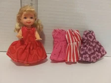 Doll Clothes Handmade to fit 4" Kelly  doll- Lot 0f 4--Dresses,-  K5