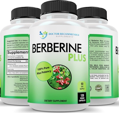 Berberine plus 1200Mg per Serving - 120 Veggie Capsules with Royal Jelly