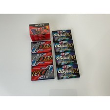 Vintage Blank Cassette Tape Lot of 11 Sony TDK CD Power 110 D120 Sealed NOS