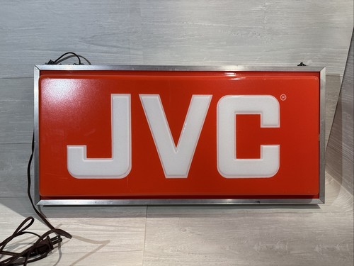 Vintage JVC Lighted Box Sign Lightbox Store Display Audio Video Stereo GREAT CON
