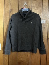 Polo Ralph Lauren Knit Collared Pullover Sweater Button Men's Size Large Cotton