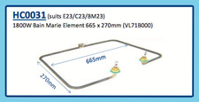 1800W BAIN MARIE ELEMENT 665 X 270MM (VL71B000) E23 C23 BM23 HC0031