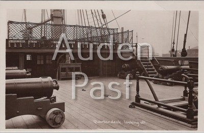 Achterdeck Blick achtern Schiff Deck RPPC Echt Foto Postkarte