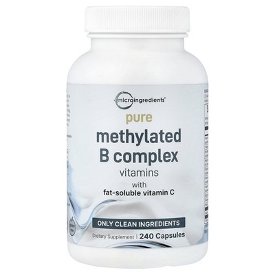 Pure Methylated B Complex Vitamins with Vitamin C, 240 Capsules