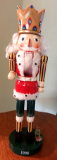 20'' King Nutcracker Soldier Christmas Ornament Wooden Vtg Decor Gift Red 1998