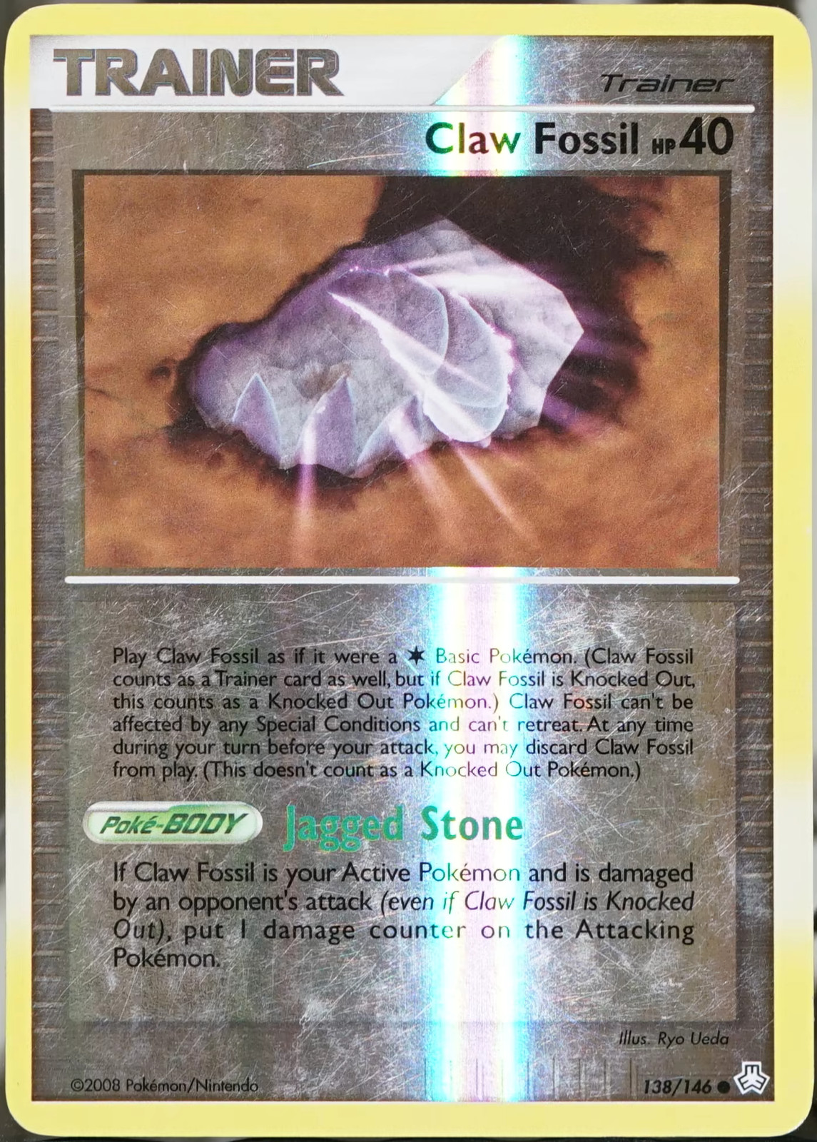 Legends Awakened #138 Claw Fossil Reverse Holofoil Pokemon VG
