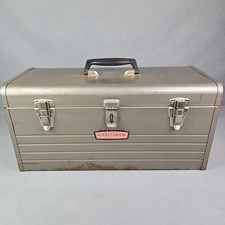 Vintage 20 Inch Craftsman Steel Toolbox Model 6512 Made In Usa Crown Logo Emblem Vintage 20 Inch Craftsman Steel Toolbox Model 6512 Made In Usa Crown Logo Emblem