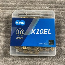 KMC X10EL Bicycle Chain 10 Speed 116 Links Gold Extra Light Hollow Plates