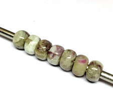 7 Pcs. Natural Smooth Pink Ruby Rocks Gemstone 5mm Large Hole Beads 12x8mm Beads