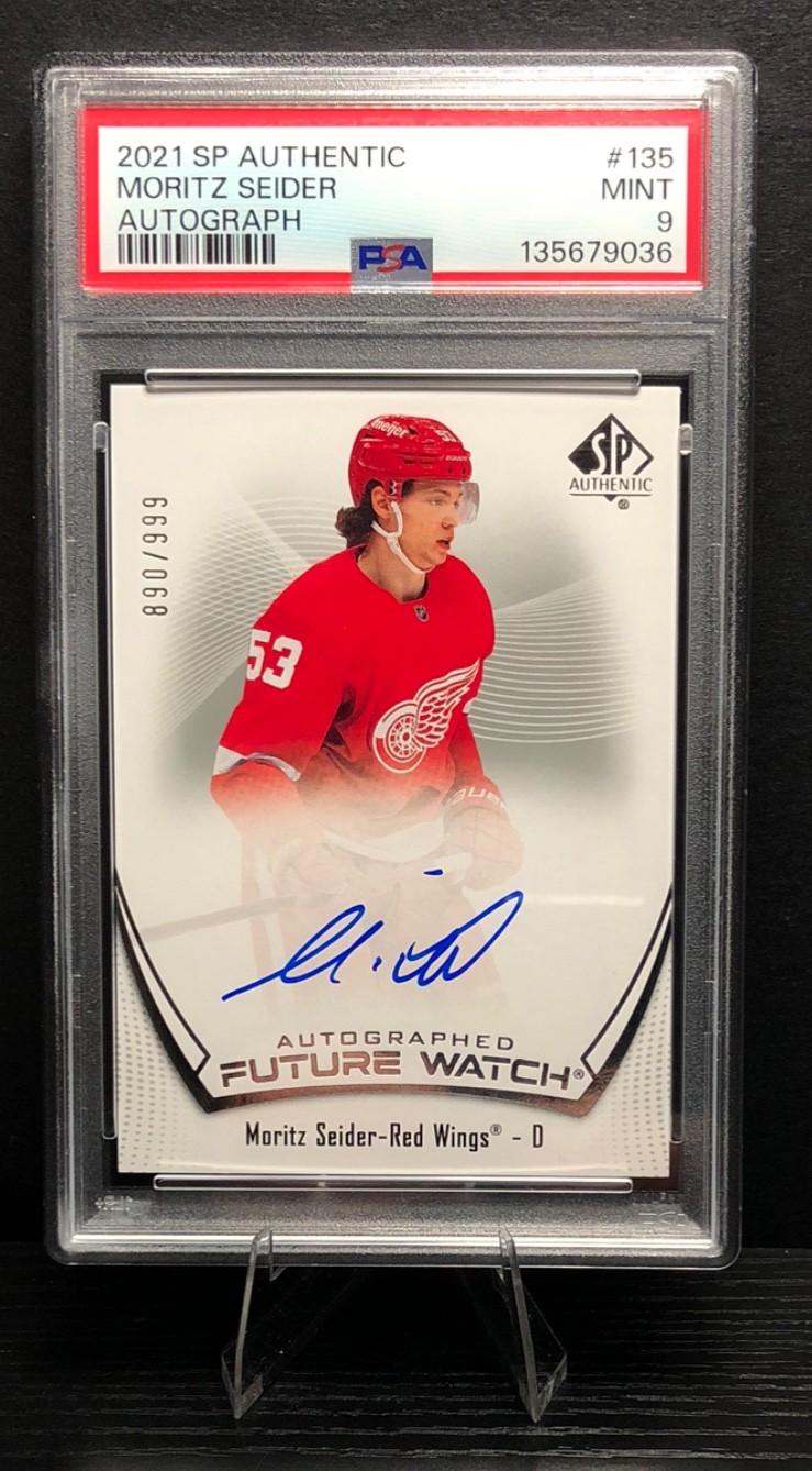 2021-22 SP Authentic Moritz Seider #135 Future Watch Autograph /999 PSA 9