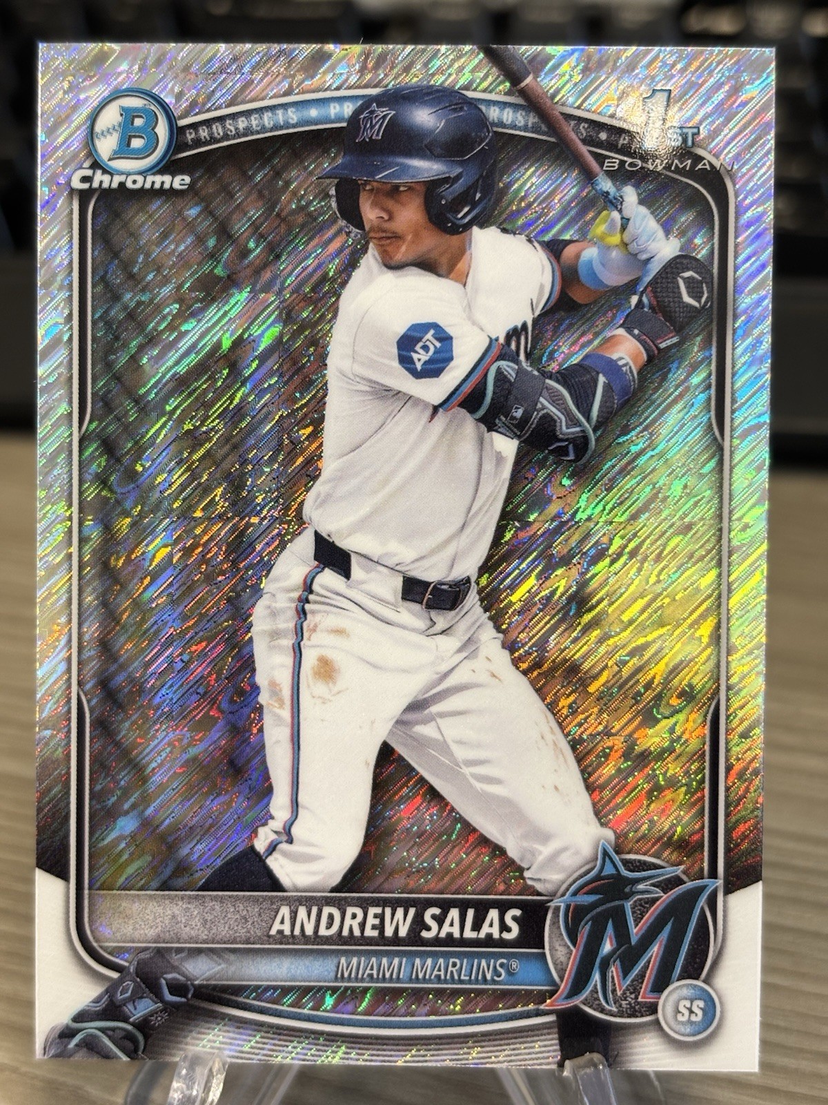 2025 Bowman Chrome #BCP-156 ANDREW SALAS 1st Bowman Shimmer Refractor