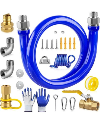 #ad 1675Kit48 Safety System Kit Commercial 46quot; Gas Hose Connector Kit 3 4quot; NEW $99.95