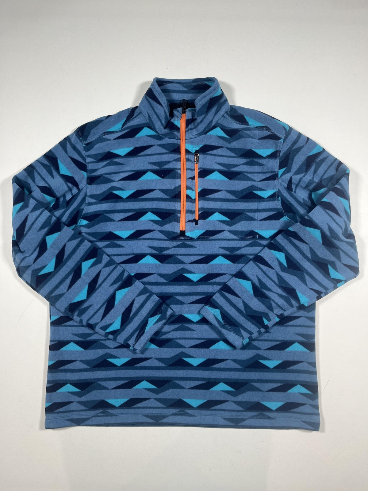Duluth Trading Co Fleece Pullover Mens Large Blue Quarter Zi
