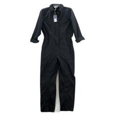 Universal Thread Coveralls Womens 2 Black Long Sleeve Button Front Workwear Surf