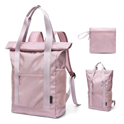 Rucksack Damen Herren, Rolltop Backpack 2in1 Foldable Handtasche Leichtgewich...