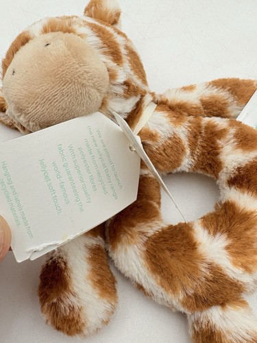 Jellycat Rassel Giraffe Ring Plüsch Baby braun gepunktet Griff Entwicklung Spielzeug Etiketten - Bild 8 von 10
