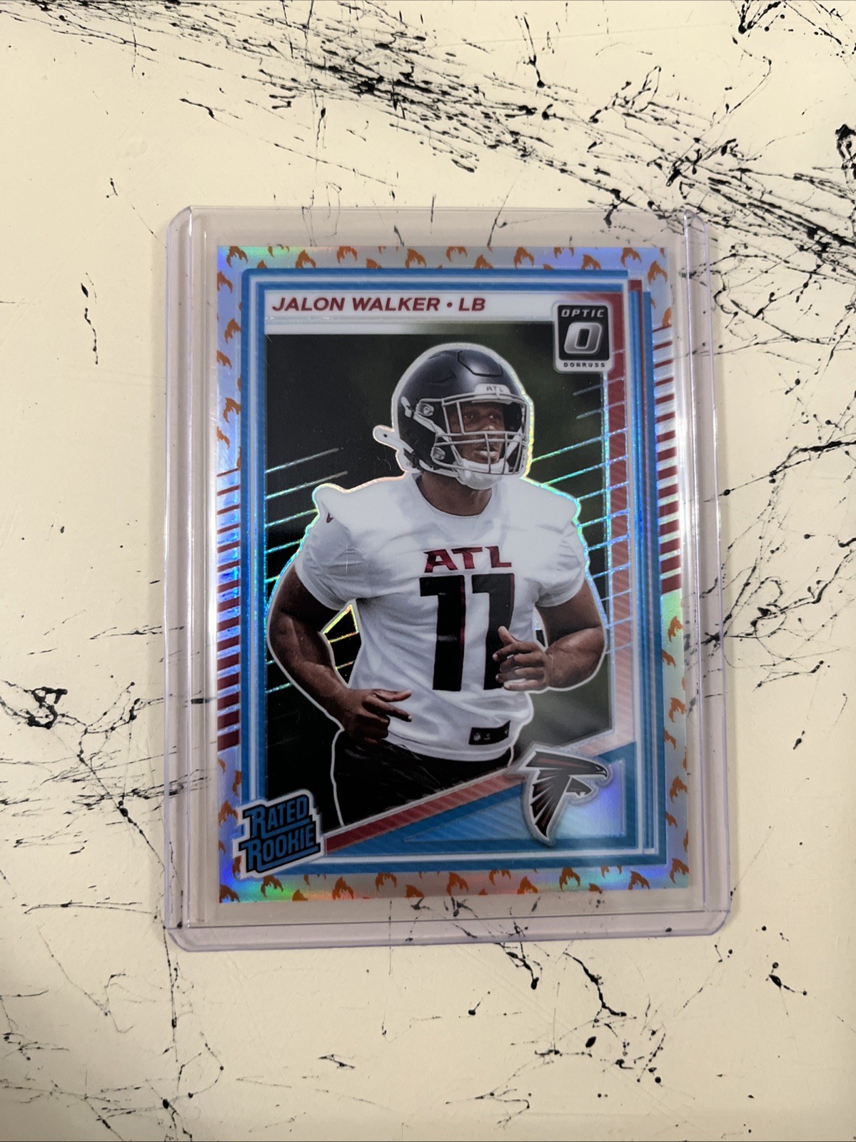 2025 Panini Donruss Optic - Rated Rookie Jalon Walker #290 Fire Prizm (RC)