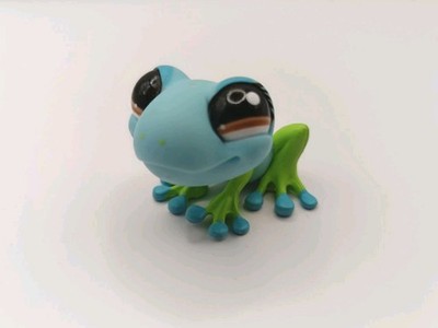 Hasbro 2007 LPS Littlest Pet Shop Green Blue Frog #1140 Free Shipping Worldwide