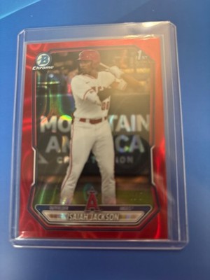 2026 Bowman Isaiah Jackson 1st Chrome Red Lava Refractor 1/5 Angels BCP-60