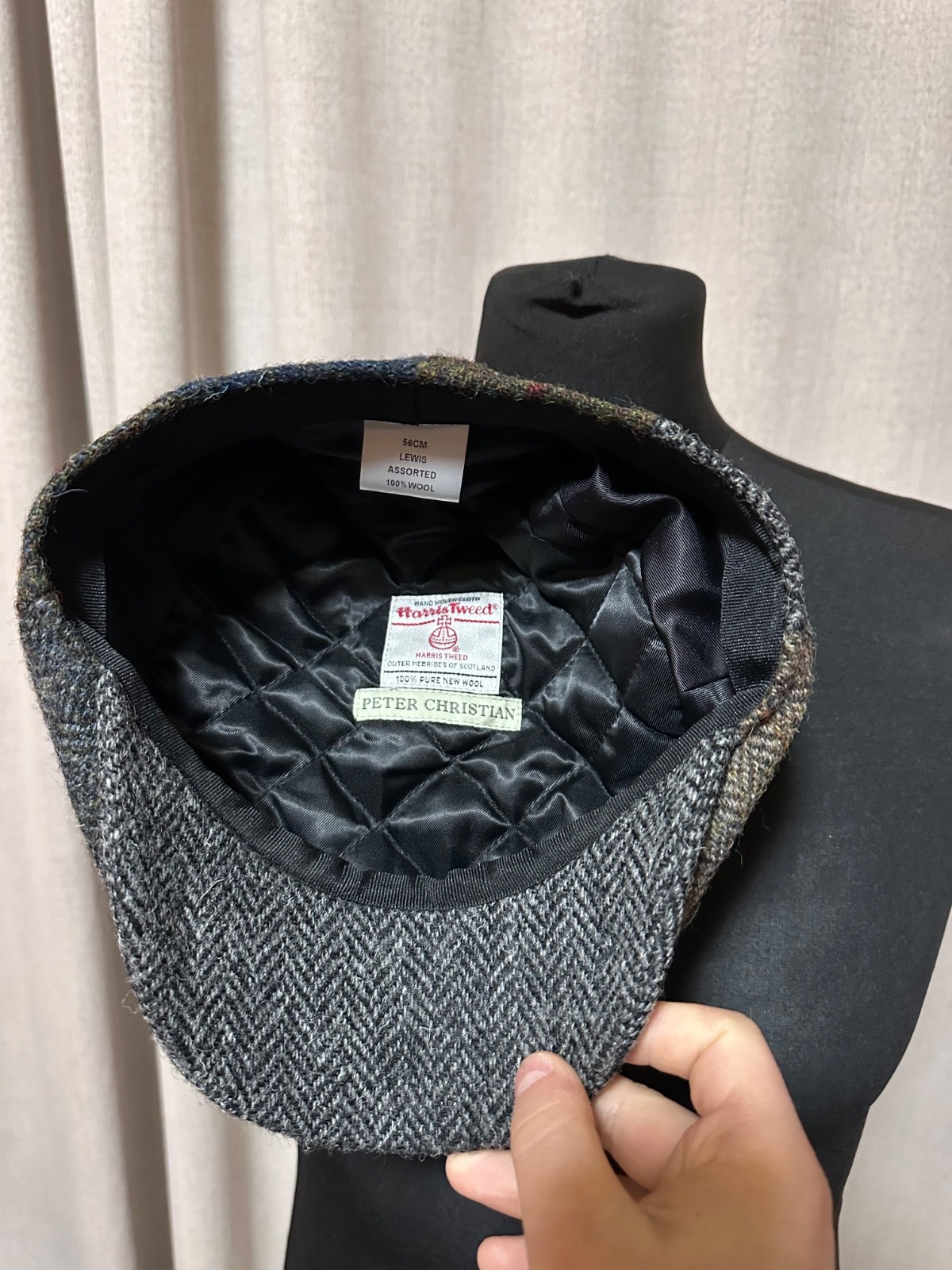 Harris Tweed Patchwork Baker Boy Cap Wool - image 5