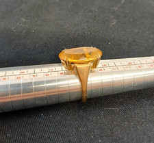 9ct Gold & Citrine Ring Real Gold Gemstone Jewellery Size L 1/2
