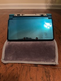Nintendo 3DS Aqua Blue System w/ Pokemon Alpha Sapphire TESTED 64GB SD + Charger