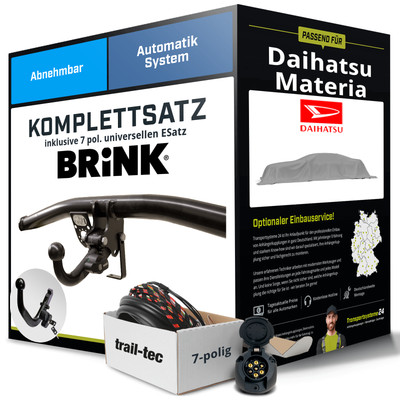 Anhängerkupplung BRINK abnehmbar für DAIHATSU Materia +E-Satz NEU