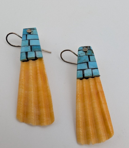 Vintage Turquoise & Shell Earrings Charlene Reano