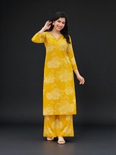 Rayon Printed Traditional Two Piece Kurti Set, Cultural Wear for Women