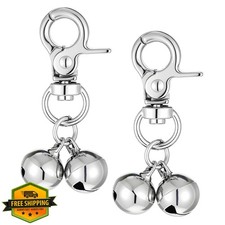 Jxiwfvl 2 Pack Dog Cat Collar Bell Stainless Steel Charm Heavy Duty Clip