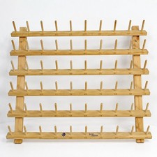 Six June Tailor Wooden Thread Rack Spool Holder Wall Mount 60 Spool Organizers
