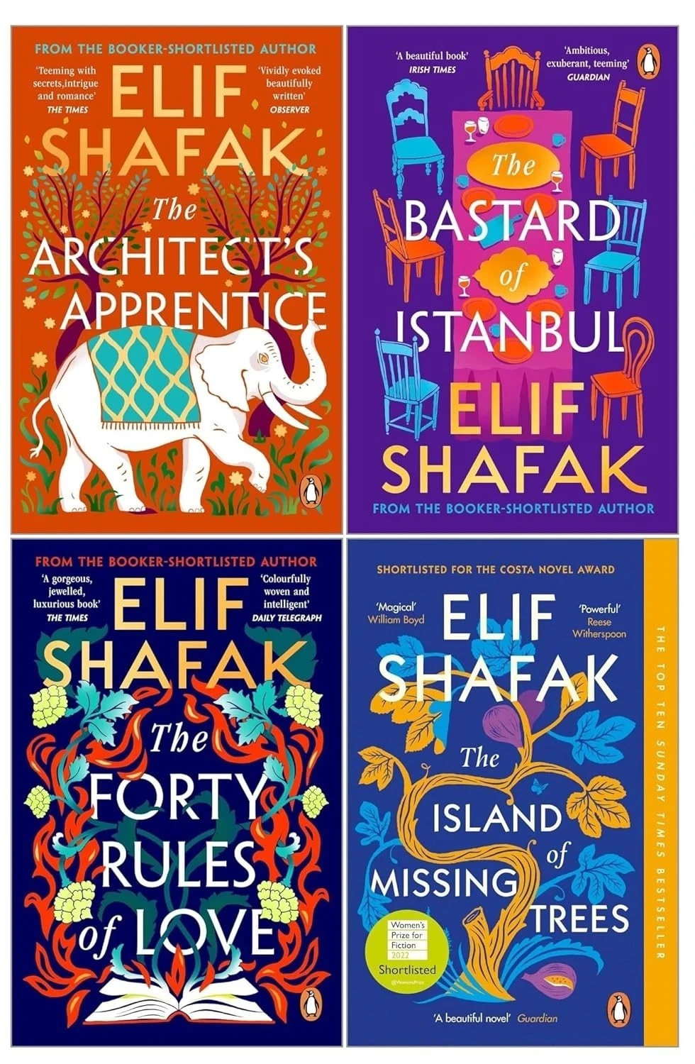 Elif Shafak Collection 4 Books Set Architects Apprentice, Bastard of Istanbul
